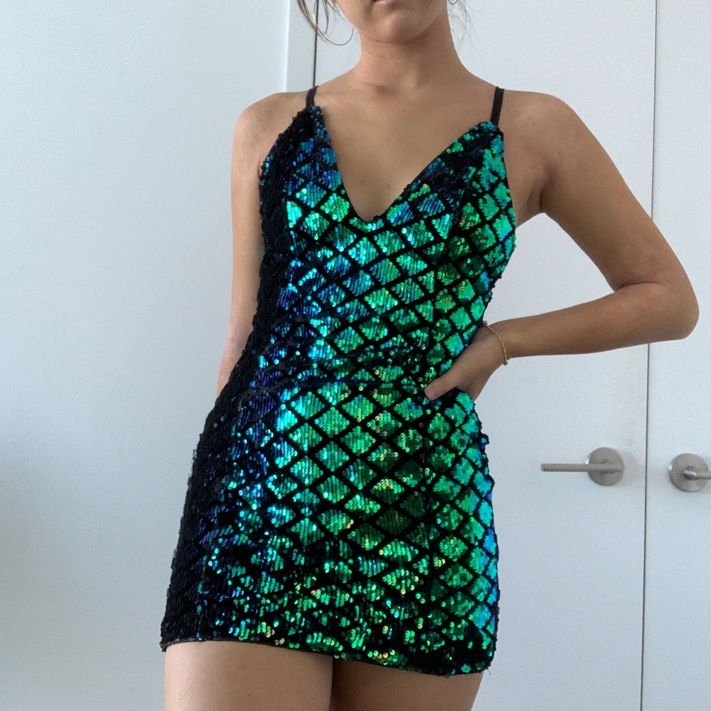 Fashion Nova Sequin Going Out Mini Dress